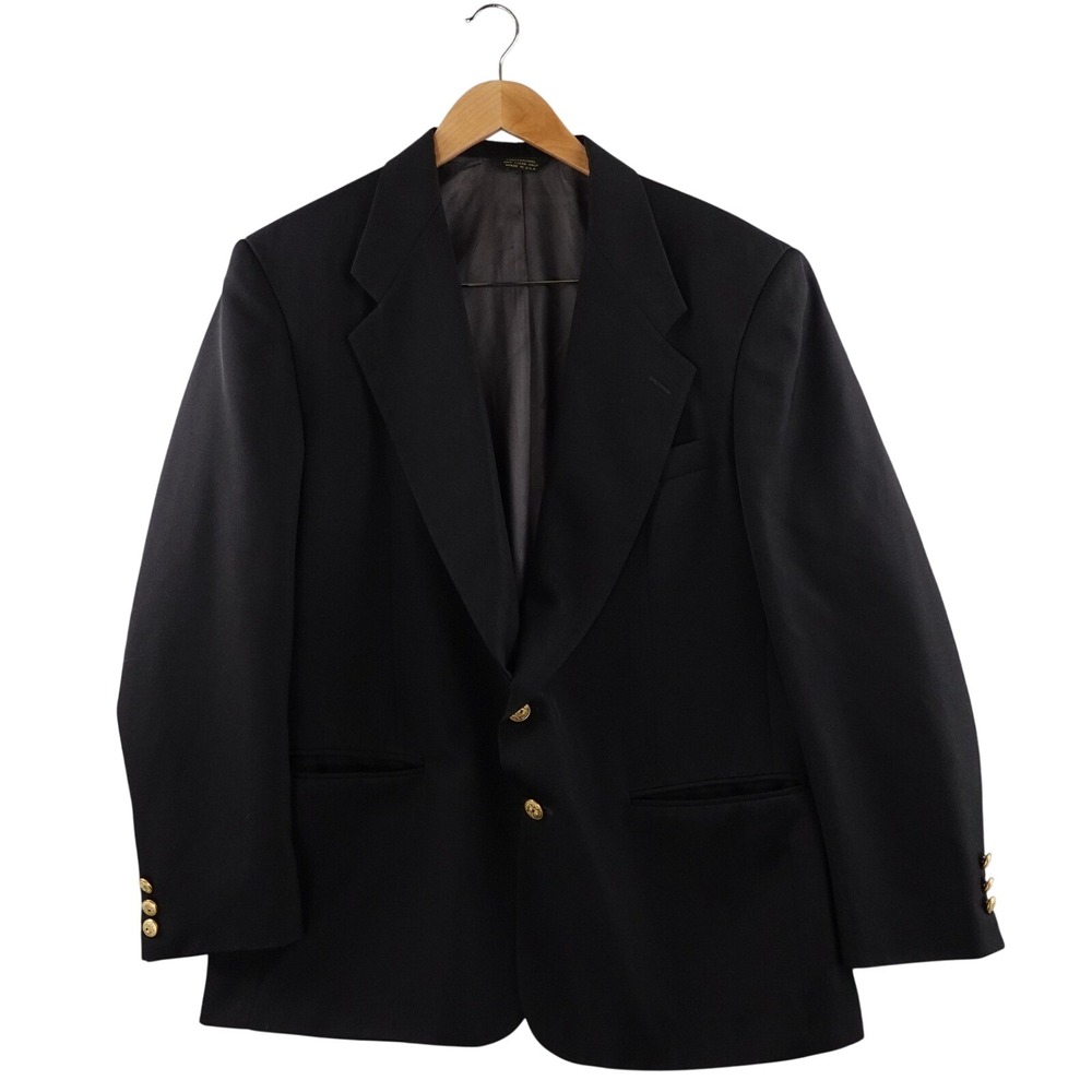 Monsieur Givenchy Black Blazer Gold Button Mens‎ Business Jacket Made in USA 42R